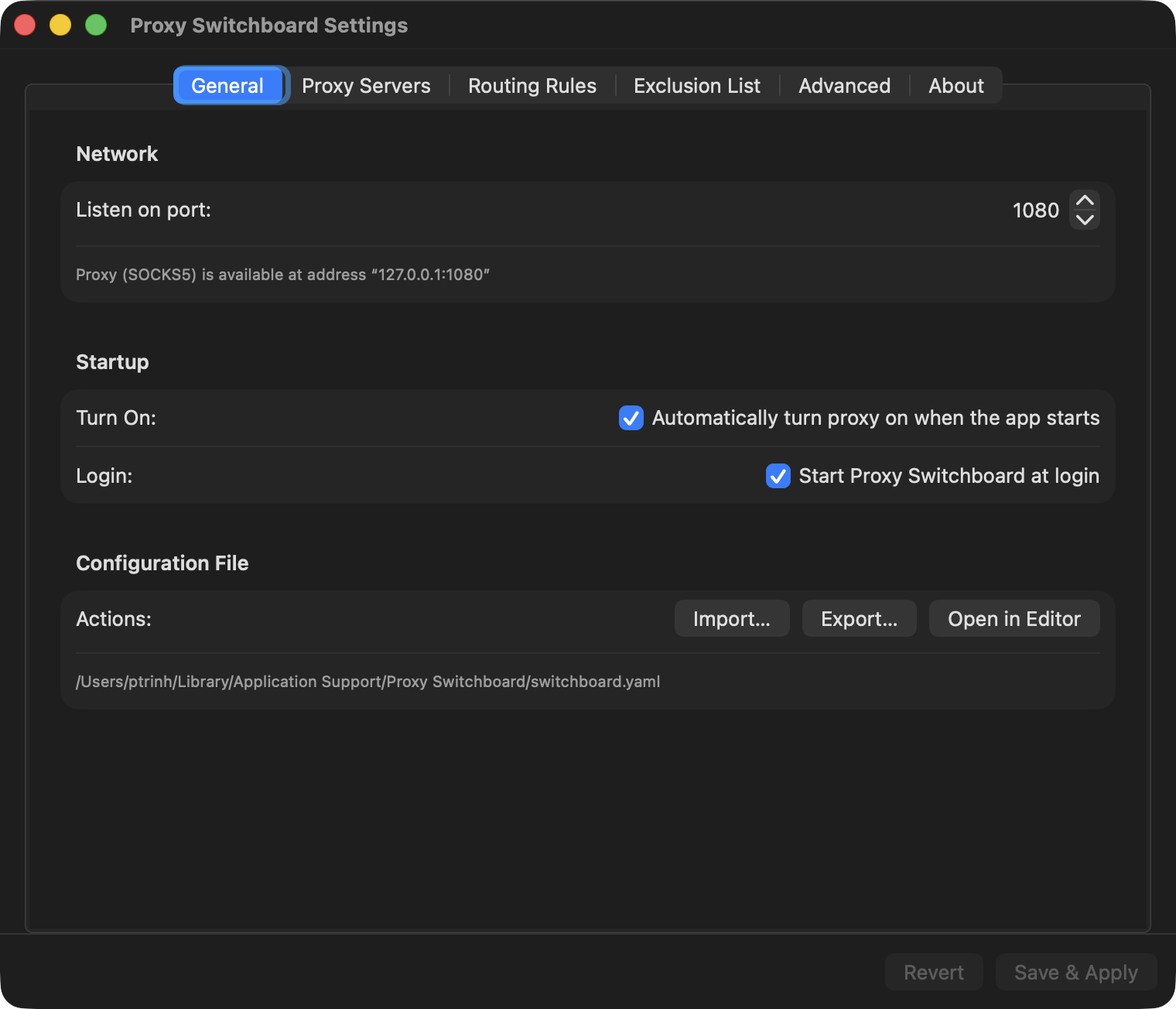 macOS settings