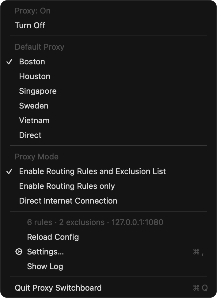 macOS menu bar